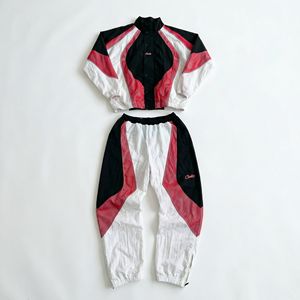 Women <b>Retro</b> Colorblock <b>Tracksuit</b> Set | Custom 2 Piece Windbreaker Jacket & Jogger Pants | OEM Sportswear Manufacturer - Product Image 1
