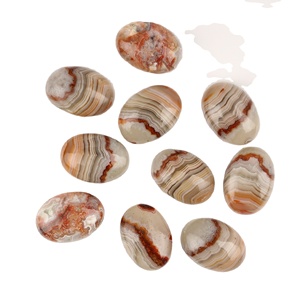 Alta calidad 12x16mm Natural Crazy Lace Agate Flatback cabujón suave forma ovalada piedra preciosa suelta para la fabricación de joyas - Product Image 2