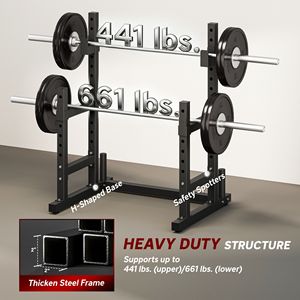 Rack per Squat Regolabile da 660 libbre per Allenamento di Forza Femminile a Casa, Rack Multifunzionale da 660 libbre per Panca Piana e Sollevamento Pesi - Product Image 6