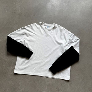 T-shirts pour hommes à manches longues 280 g/m², manches double couche, blocs de couleur, coupe ample, automne, impression DTG DTF, nouvelle arrivée - Product Image 6