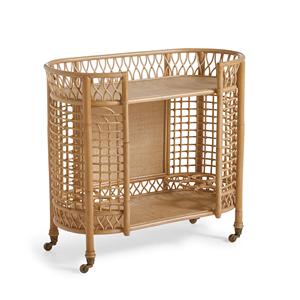 Rattan <b>snack</b> <b>bar</b> cart handcrafted barcart low cost cane drink carts drinks serving trolley - Product Image 4