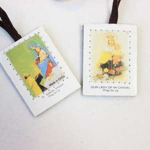 Escapulario de Fieltro de Lana Blanco de Nuestra Señora del Monte Carmelo, San Simón, Escapulario Católico, Collar de Hilo, Regalos Religiosos - Product Image 3