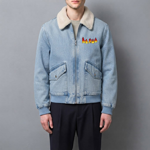 Veste en jean pour homme, sur mesure, 100% coton, 14 oz, tissu denim vintage, broderie personnalisée, logo tendance, fabrication OEM - Product Image 1