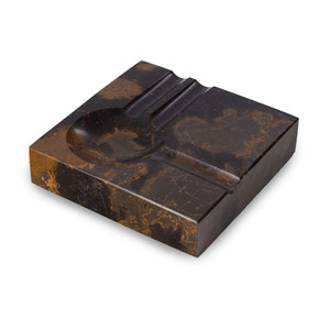 Cenicero de Cigarros de Mármol Bronce Chocolate, Cenicero Decorativo Hecho a Mano con Diseño de Soporte para Cigarrillos, 2 Lados - Product Image 4