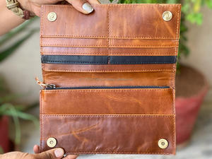 Bolso de mano de piel de vaca auténtica para mujer, billetera de piel sintética, multiusos - Product Image 5