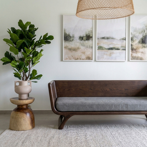 Juego de Sofás Curvos de Madera Minimalistas de Estilo Moderno de Mediados de Siglo, Tres Plazas, Tapizado en Tela, Sin Brazos, Respaldo Acolchado de Espuma, Sólido, para Sala de Estar - Product Image 5