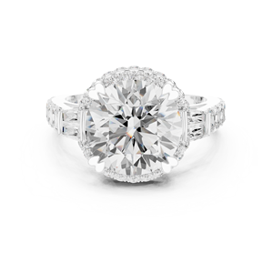 แหวนเพชรแล็บโกรว์ทองคำขาว 18K ดีไซน์มินิมอลคลาสสิก ชุดแหวนหมั้น รุ่นอิมพีเรียลโรส บริลเลียนซ์ แหวนเพชรทรงมงกุฎเวโลเรีย - Product Image 1