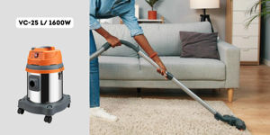 เครื่องดูดฝุ่นแบบเปียกแห้งสำหรับอุตสาหกรรมทำจากสเตนเลสสำหรับทำความสะอาด1600W มอเตอร์สำหรับงานหนัก25L - Product Image 5