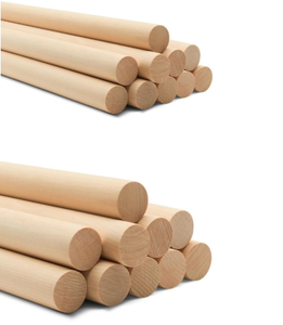 Tiges en bois rondes lisses, en hêtre massif et en eucalyptus, pour l'artisanat et l'usage industriel - Product Image 1