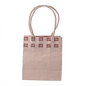 Customized Handmade Cotton Paper With Matching Paper Cord Handle Fine Quality Of Flock Print (Velvet Print) In Floral Design Bag - Product Image 1