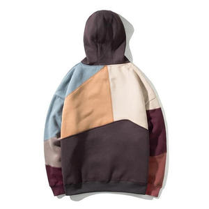 100% Cotton <b>Thick</b> <b>Fleece</b> Custom Logo Printed Oversized Hooded Hoodies for Men Heavy Weight High Street color blocked hoodies - Product Image 4