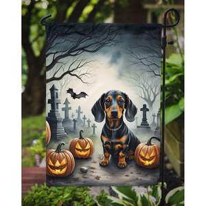 Multicolor Dachshund Spooky Halloween Garden Flag Buzón decorativo y Banner de patio para ilustraciones de patio y césped para camas de flores - Product Image 3