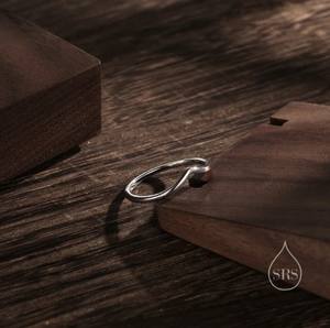 Bague minimaliste en V en argent sterling, bague chevron en argent sterling, bague empilable délicate en argent sterling - Product Image 3