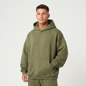Sweat à capuche en molleton coupe décontractée pour homme, 100% coton, ample, oversize, épaules tombantes, style streetwear, hiver - Product Image 1