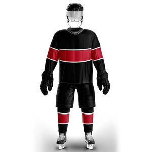 Uniforme de Hockey sur Glace Professionnel Personnalisé à Impression Numérique 100% Polyester Anti-Bactérien Écologique avec Strass Extensible dans les Quatre Sens - Product Image 6