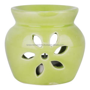 Porte-bougie en céramique vert menthe, brûleur d'huiles essentielles pour aromathérapie, brûleur de bougies chauffe-plat pour le yoga, le spa, la maison, la chambre, la décoration, le cadeau - Product Image 1