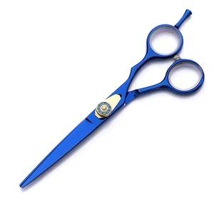 Ciseaux de coiffure professionnels Morje en acier inoxydable bleu à manche long et pointe affûtée pour droitiers, taille 28 - Product Image 6
