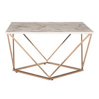 Table basse moderne artisanale avec plateau en marbre naturel et base en métal géométrique, couleur et taille personnalisables pour les intérieurs design