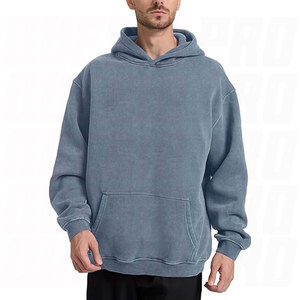 Sudadera con capucha extragrande y gruesa para hombre, estilo vintage con lavado ácido, forro polar de algodón suave, para parejas. - Product Image 5