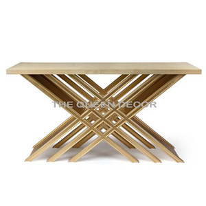 Mesa Consola de Acero Inoxidable Creativa de Foshan para Hoteles y Villas, Elegante Separador de Pasillo y Sala de Estar con Mesa Auxiliar - Product Image 1