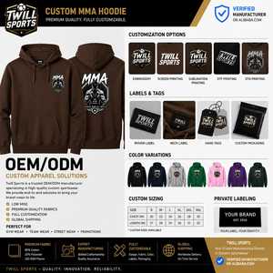 เสื้อฮู้ด MMA แบบกำหนดเองได้ พร้อมโลโก้ เสื้อฮู้ดผู้ชาย ผ้าฝ้ายฟลีซ 100% ทรงปกติ ใส่สบาย ฤดูหนาว ผ้าไม่ยับ - Product Image 2