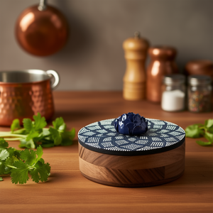 Handcrafted Wooden Chapati & Spice <b>Box</b> Set Kitchen Storage Roti Container with Home Decor Organizer Utility - Product Image 3
