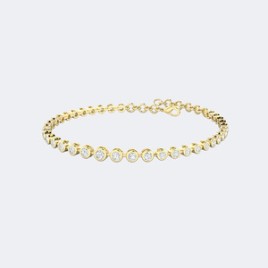 Pulsera de tenis con diamantes graduados de 1.091 quilates de peso total, engastados en bisel redondo - Product Image 4