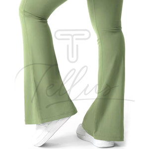 Leggings décontractés pour femmes à taille haute, respirants, couleur unie - Leggings de fitness à longueur cheville en Spandex/Polyester, séchage rapide - Product Image 2