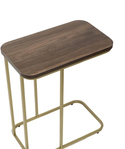 Table d'appoint en bois en forme de C pour canapé, chambre et salon, avec design gain de place pour ordinateur portable, café et usage quotidien - Product Image 2