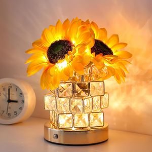 Rechargeable Cordless Touch Table Lamp 3 Colour Infinitely Dimming Sunflowers Night Light Small Night Light - Product Image 1