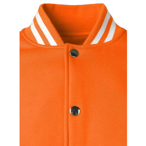 Chaqueta para Hombre, Estilo Universitario, Naranja y Blanca, con Mangas en Contraste, Abrigo Estilo Béisbol, Cálido, Cómodo y Casual - Product Image 2