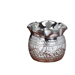 Cuenco de latón clásico para servir frutas secas, cuenco para sopa, ensalada, Color plata, para el hogar, Hotel, restaurante - Product Image 1