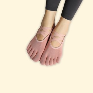 Summer Dance Pilates Yoga <b>Socks</b> Special Indoor Sports <b>Socks</b> Non-slip <b>Socks</b> with Double Cross Strap <b>Women's</b> Five Finger - Product Image 1