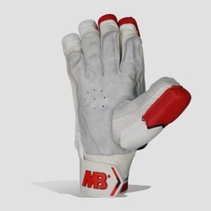 Guantes de Cricket MB Negros, Rojos y Blancos de Alta Calidad con Logotipo Personalizado, Diseño Totalmente Personalizado, de Cuero, Ambidiestros, para Niños - Product Image 2