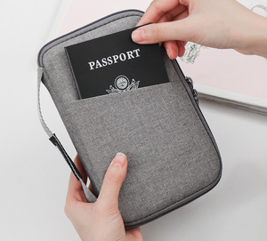 Well-Organized Travel <b>Bag</b> Heat-Transfer Printed Pattern Polyester Zipper Closure Multi-Function Passport Holder Card Holders - Product Image 4