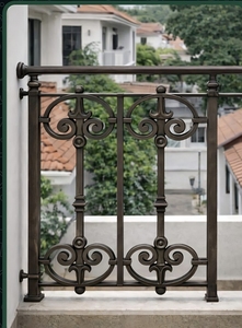 Balustrade de balcon moderne en aluminium pour villa, garde-corps extérieur en fer résistant aux intempéries, balustrade de pont sans cadre pour école et bureau, fixation au sol - Product Image 3