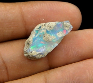 Opale d'Éthiopie naturelle brute de 10,00 carats, opales multicolores de bonne qualité, taille 25x14x8mm, opale pierre de naissance d'octobre - Product Image 1
