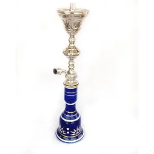 싼 도매 hookahs 골동품 황동 유리 도매 물 담뱃대