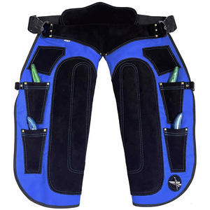 Horse <b>Riding</b> Full Black English <b>Chaps</b> Elasticated Panel for Men Women Genuine Cow Leather Farrier Veterinary Instruments - Product Image 4