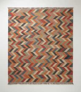 Alfombras Kilim Tejidas a Mano en Tonos Fríos de Yute y Lana para Sala de Estar, Dormitorio y Estudio - Product Image 4