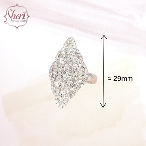 [Sheri Jewels] Elongated Marquise Shape Luxury 18K Solid White Gold Eye Catching Natural Diamond Ring - Product Image 2
