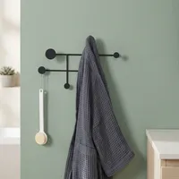 Porte-manteau mural moderne en métal avec crochets multiples, organisateur décoratif pour entrée, salle de bain, chambre, rangement gain de place
