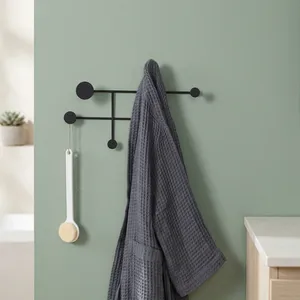 Perchero de Pared Metálico Moderno con Múltiples Ganchos, Organizador Decorativo para Entrada, Baño, Dormitorio, Perchero Colgante, Ahorro de Espacio - Product Image 5