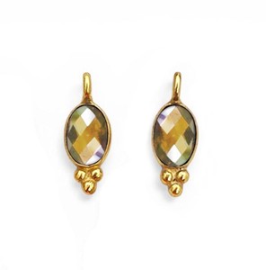 Pendentif Breloque en Quartz Champagne Ovale 6x4 MM en Gros - Breloque Faite à la Main pour la Fabrication de Bracelets et Colliers - Product Image 1