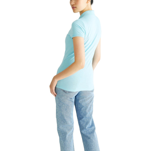 Polo de Mujer Color Verde Azulado, Manga Corta, Color Sólido, Tejido Piqué, Cuello Casual, Largo Regular, 100% Algodón - Product Image 6