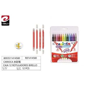 Pennarelli Acquerellabili Carioca Birello 12 Colori a Doppia Punta, Materiali Artistici per Disegno su Carta - Product Image 1