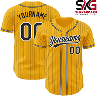 Maillot de baseball personnalisé à rayures pour adultes |   Uniforme d'équipe court en sublimation |   Nom et numéro personnalisés, séchage rapide, respirant
