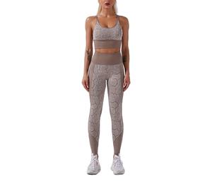 Venta Directa de Fábrica, Conjunto de Yoga para Mujer, Ropa Deportiva, Cintura Media, Spandex/Poliéster, Secado Rápido, Transpirable, Tallas Grandes, Conjunto de 2 Piezas - Product Image 1