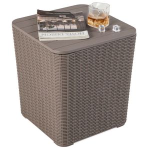 Tavolino da Esterno con Coperchio Rimovibile in Resina Intrecciata - Product Image 4