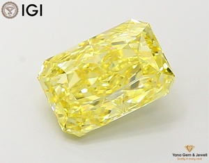 เพชร CVD สีเหลืองสดใส ระดับความสะอาด VS1 ทรงเรเดียนท์ 3.00 กะรัต พร้อมใบรับรอง IGI เหมาะสำหรับเป็นผลงานชิ้นเอก - Product Image 1